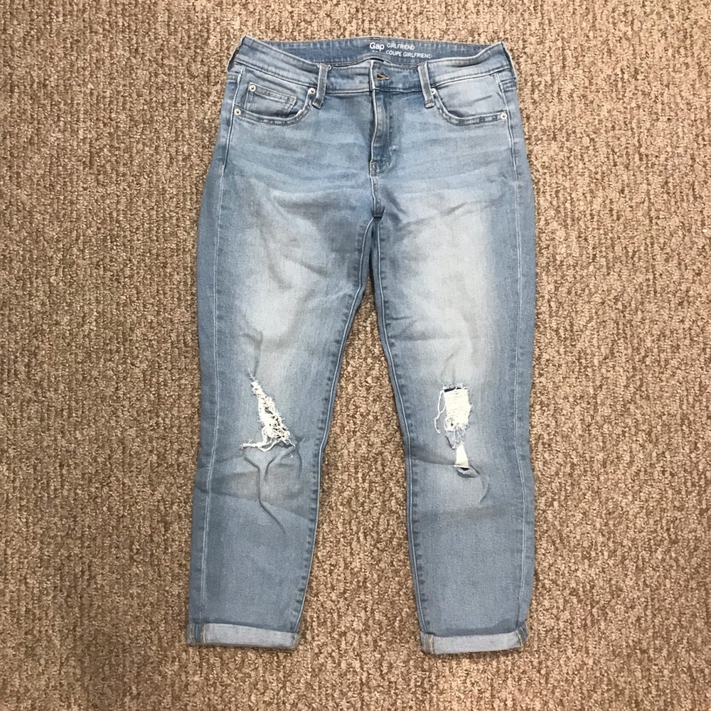 Gap Factory Ripped Girlfriend Jeans